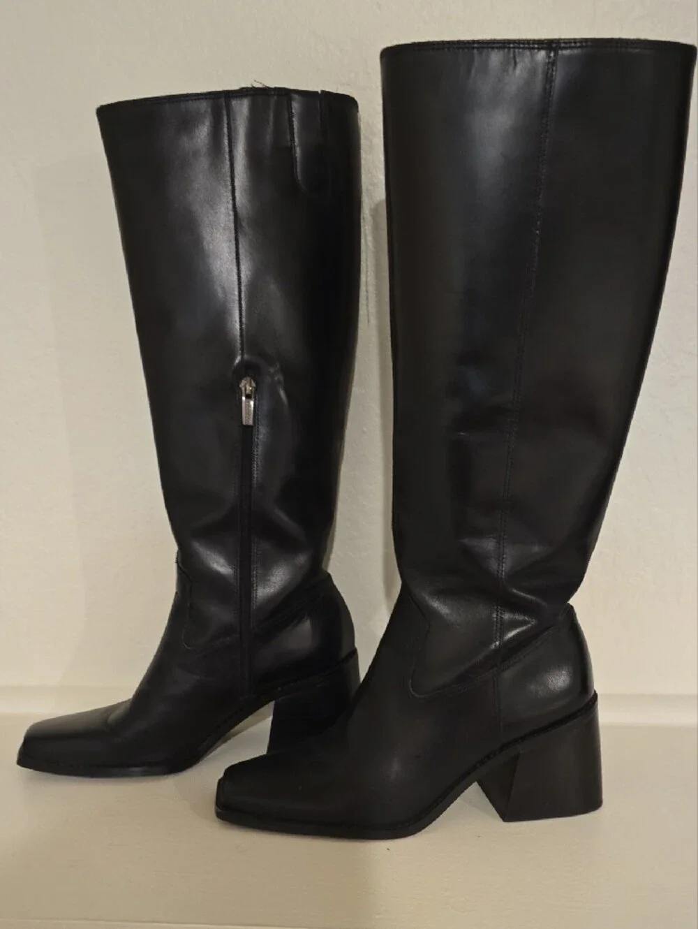 Vince Camuto Black Knee Leather Boots
